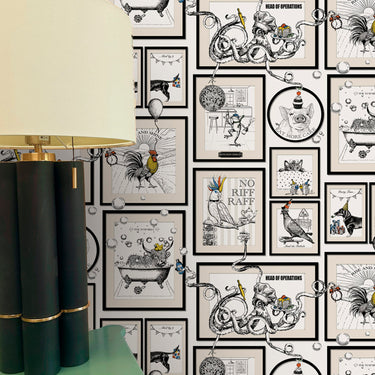 Mad House White Wallpaper