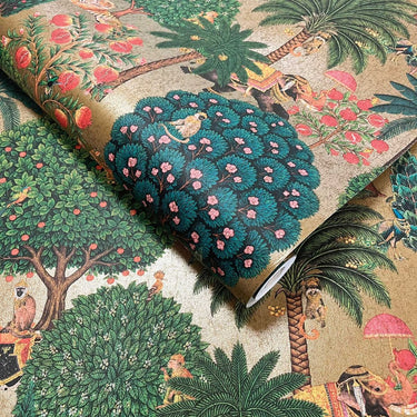 Mangrove Forest Antique Gold Wallpaper