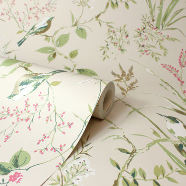 Mariko Floral Natural Wallpaper