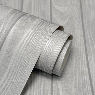 Metallic Wood Grey Wallpaper