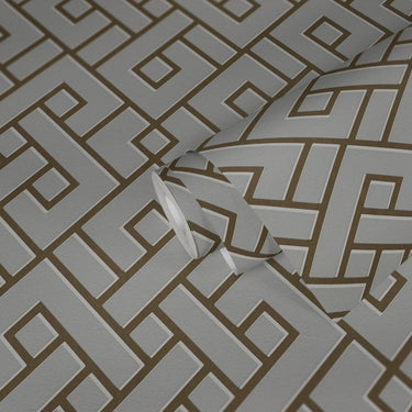 Metropolis Geo Grey & Gold Wallpaper