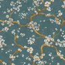 Metropolitan Stories Cherry Blossom Teal Wallpaper
