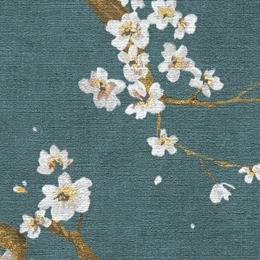 Metropolitan Stories Cherry Blossom Teal Wallpaper