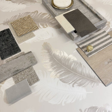 Moda Feather Beige Wallpaper