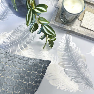 Moda Feather Blue Wallpaper