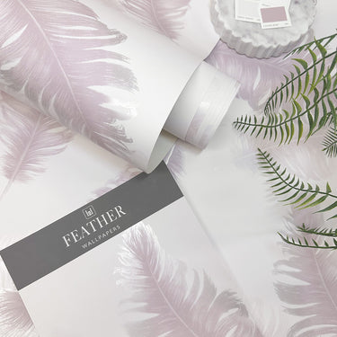 Moda Feather Pink Wallpaper
