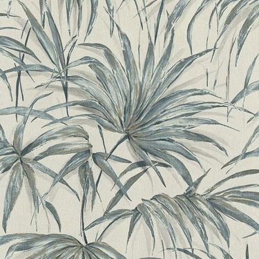 Noble Zen Bamboo Leaves Blue Wallpaper