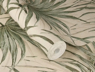 Noble Zen Bamboo Leaves Green Wallpaper