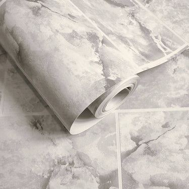 Odeon Marble Tile Dove Wallpaper
