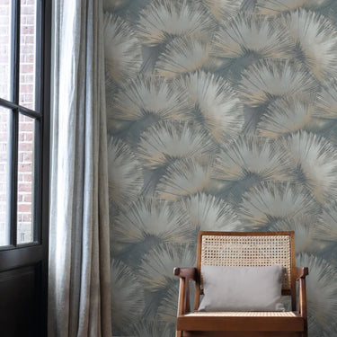 Opulenza Fan Navy Wallpaper