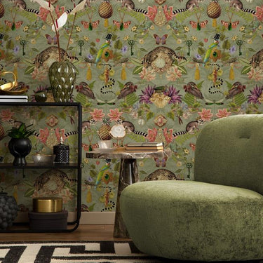 Ornate Oddities Sage Wallpaper