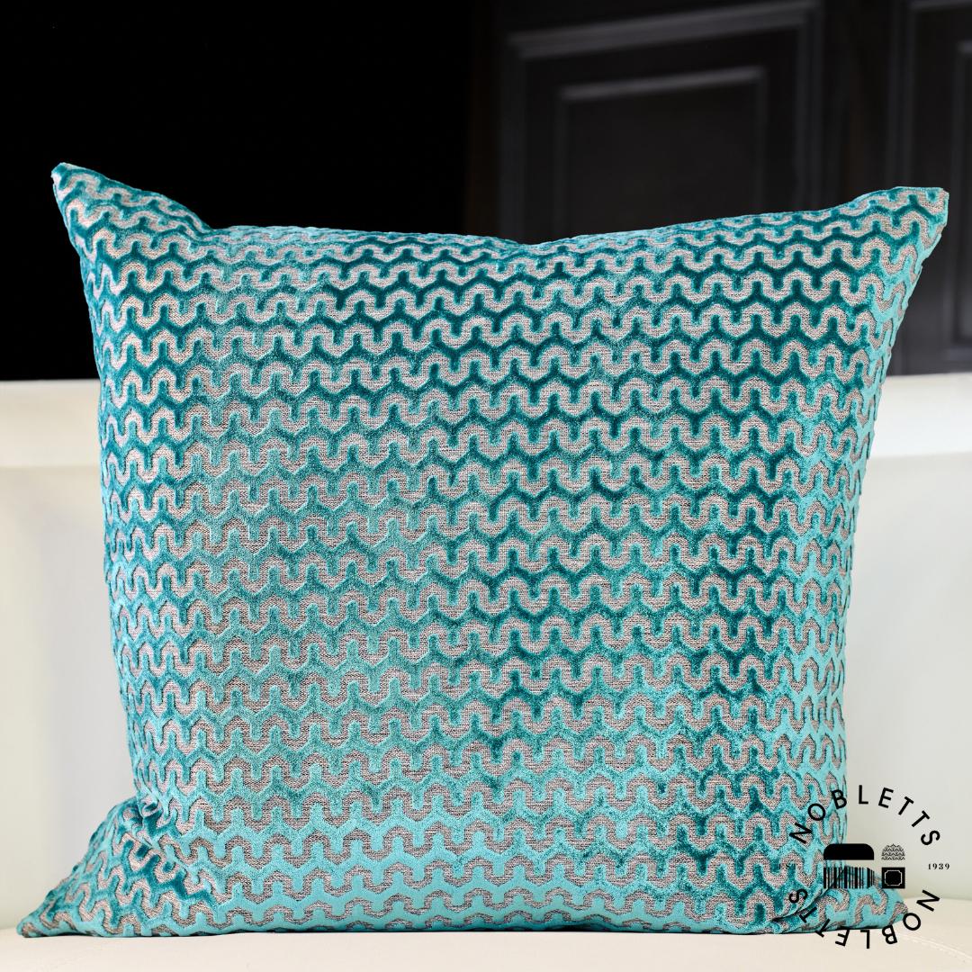 Oslo Teal Cushion front view