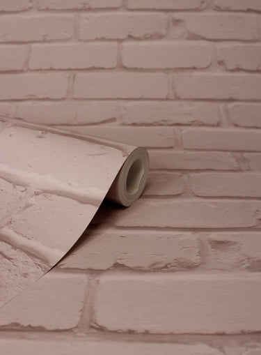Painted Brick Pink Wallpaper

