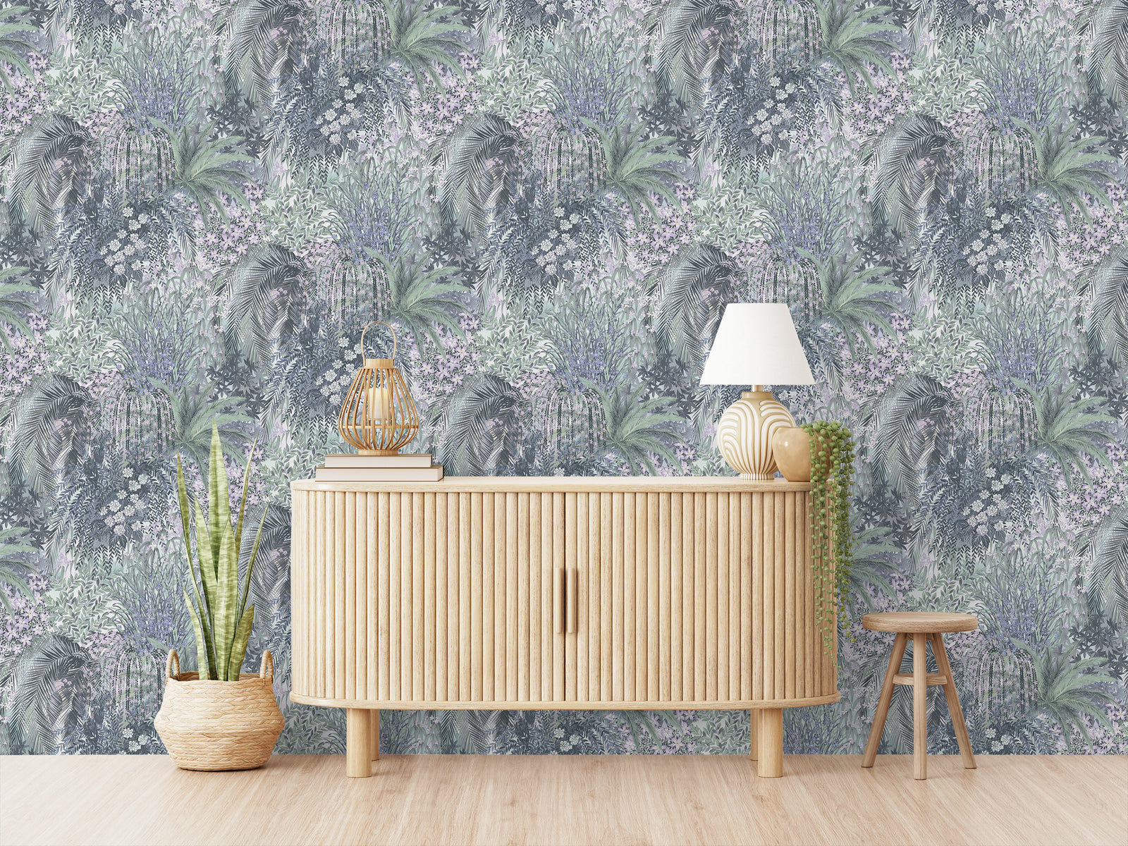 Paradise Blue Botanical Wallpaper