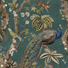 Peacock Woods Aqua Wallpaper

