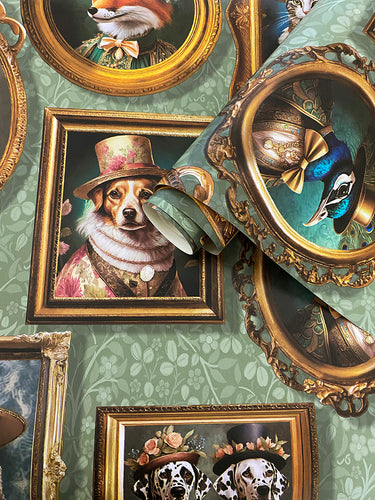 Regal Beasts Sage Wallpaper