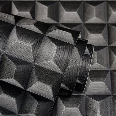 Romero 3D Metallic Black Wallpaper