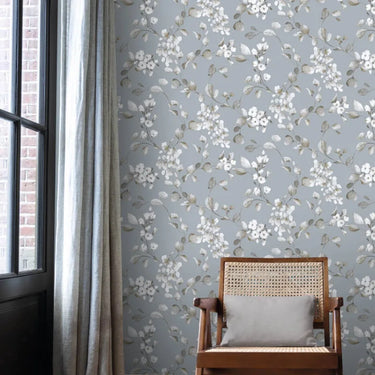Rosalie Floral Blue Wallpaper