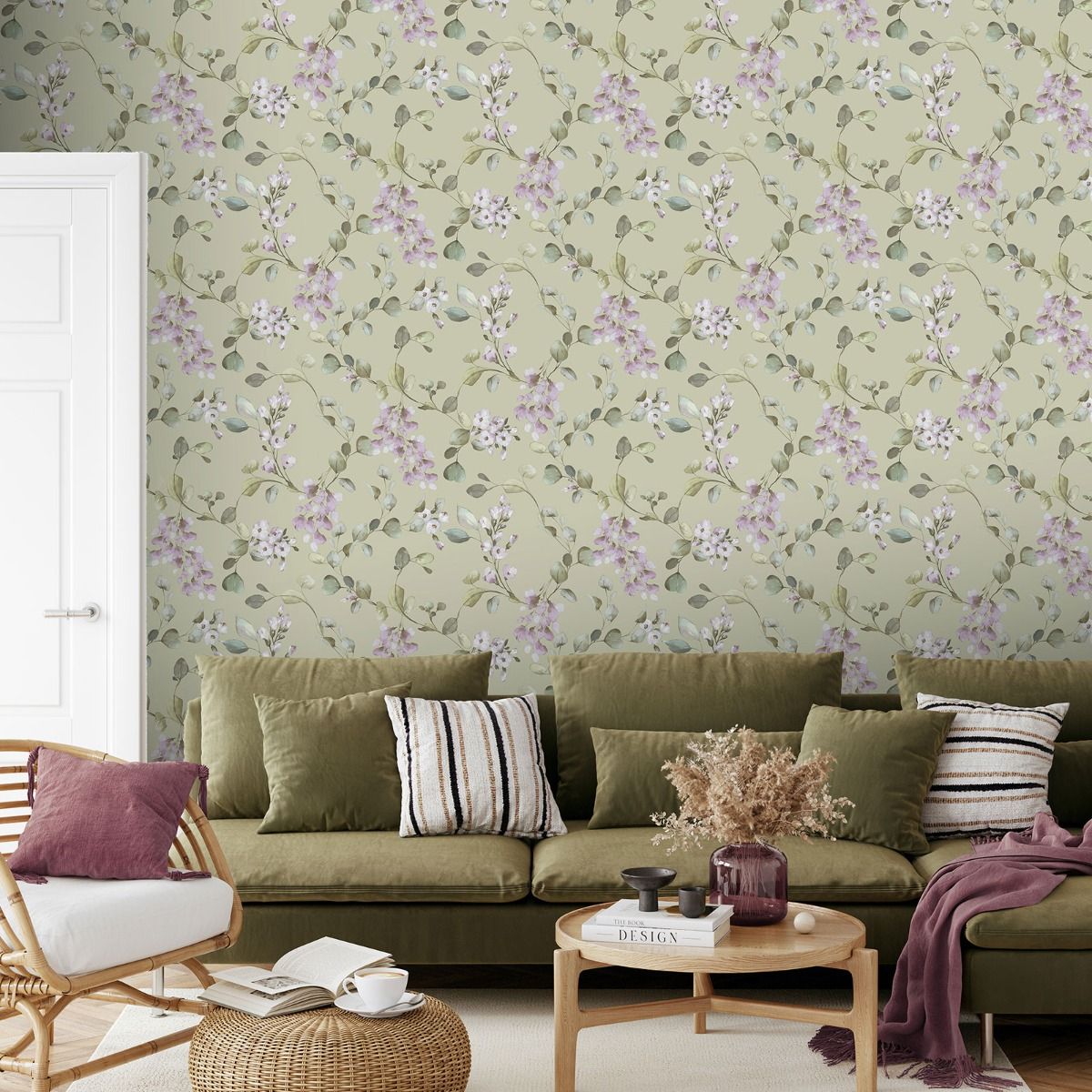 Rosalie Floral Sage & Lilac Wallpaper – Nobletts Wallpaper