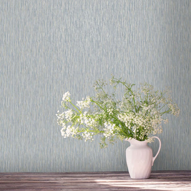 Rosalie Texture Stripe Blue Wallpaper
