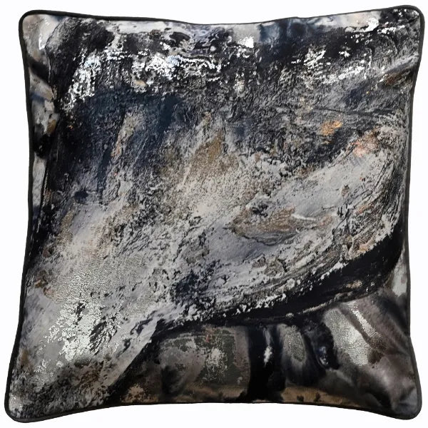 Storm Blue & Grey/Silver Cushion | Feather Filled Cushion