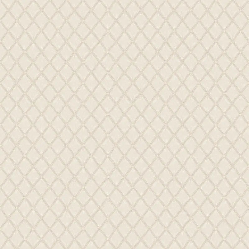 Santina Quilted Fabric Effect Cream Wallpaper Room View