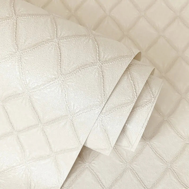 Santina Quilted Fabric Effect Cream Wallpaper
