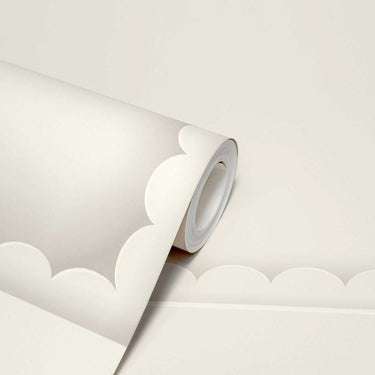 Scalloped Panel Warm Stone Wallpaper