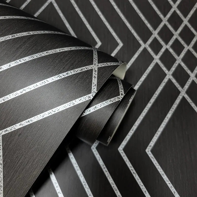 Shard Trellis Charcoal Wallpaper