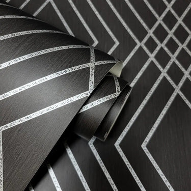 Shard Trellis Charcoal Wallpaper