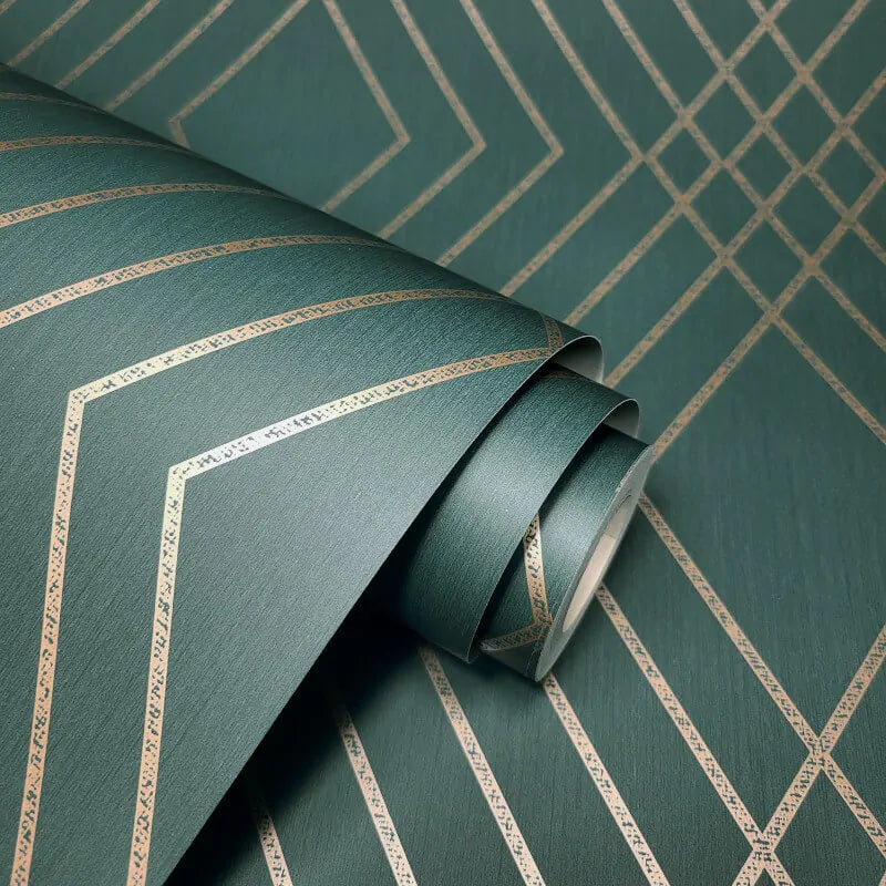 Shard Trellis Emerald Wallpaper