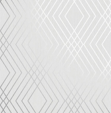 Shard Trellis Stone and Silver Wallpaper

