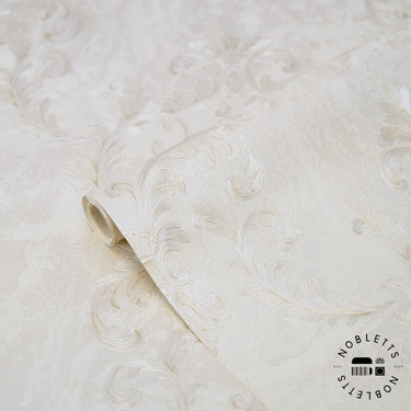 Sienna Damask Pearl Wallpaper | Silk Damask Wallpaper | 534375