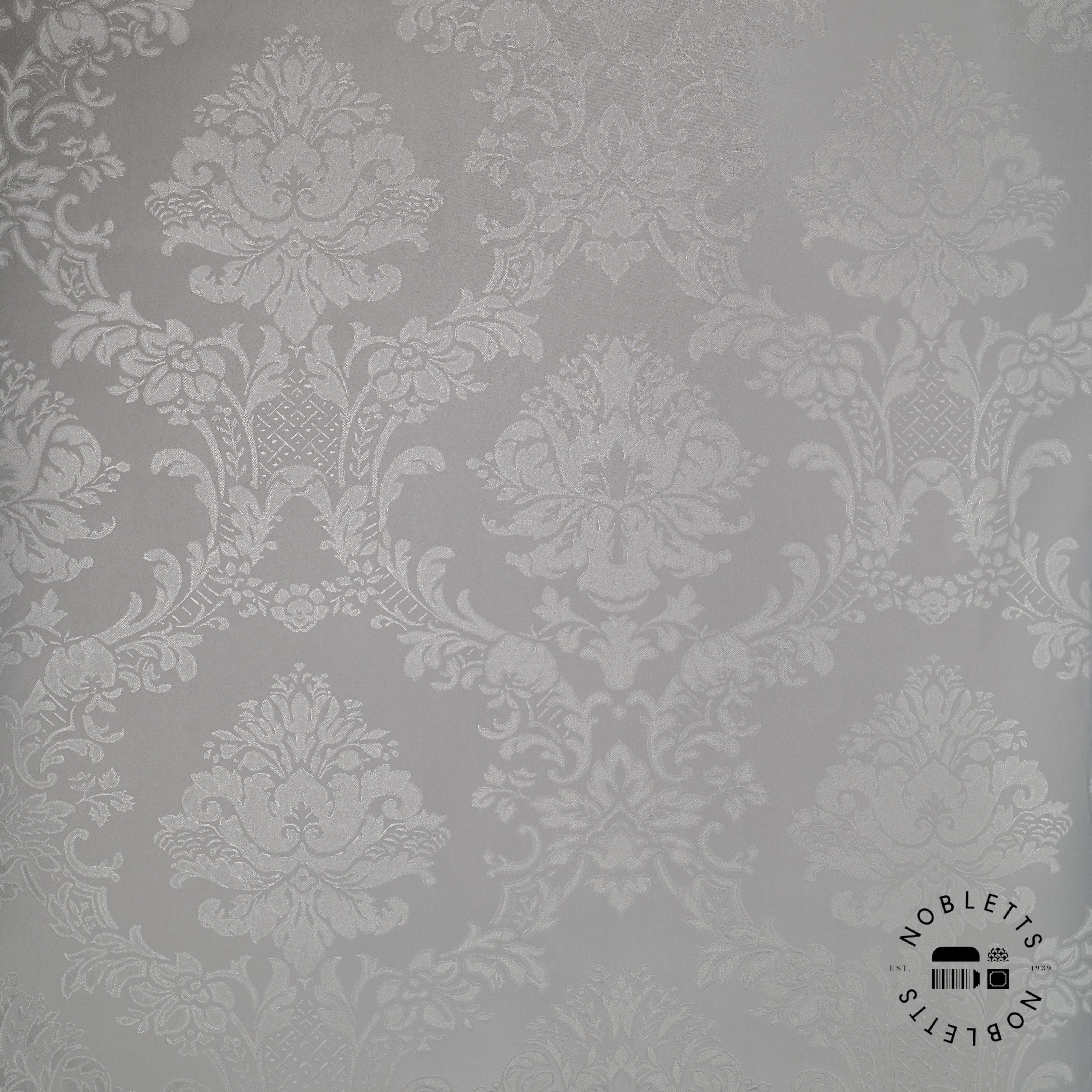 Simply Silks Damask Silver Wallpaper
