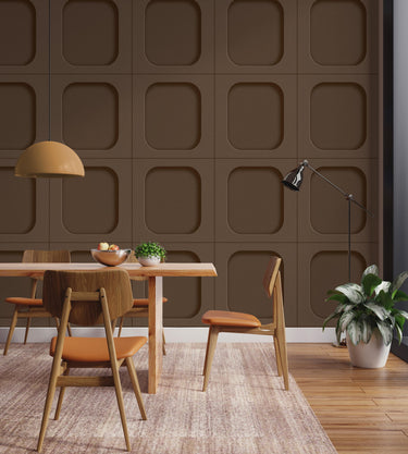 Sloane Retro Panel Chestnut Wallpaper