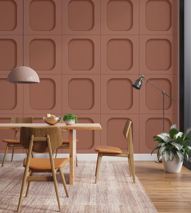 Sloane Retro Panel Clay Wallpaper