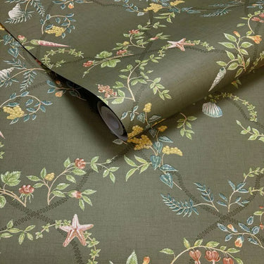 Statement Shell Trellis Green Wallpaper
