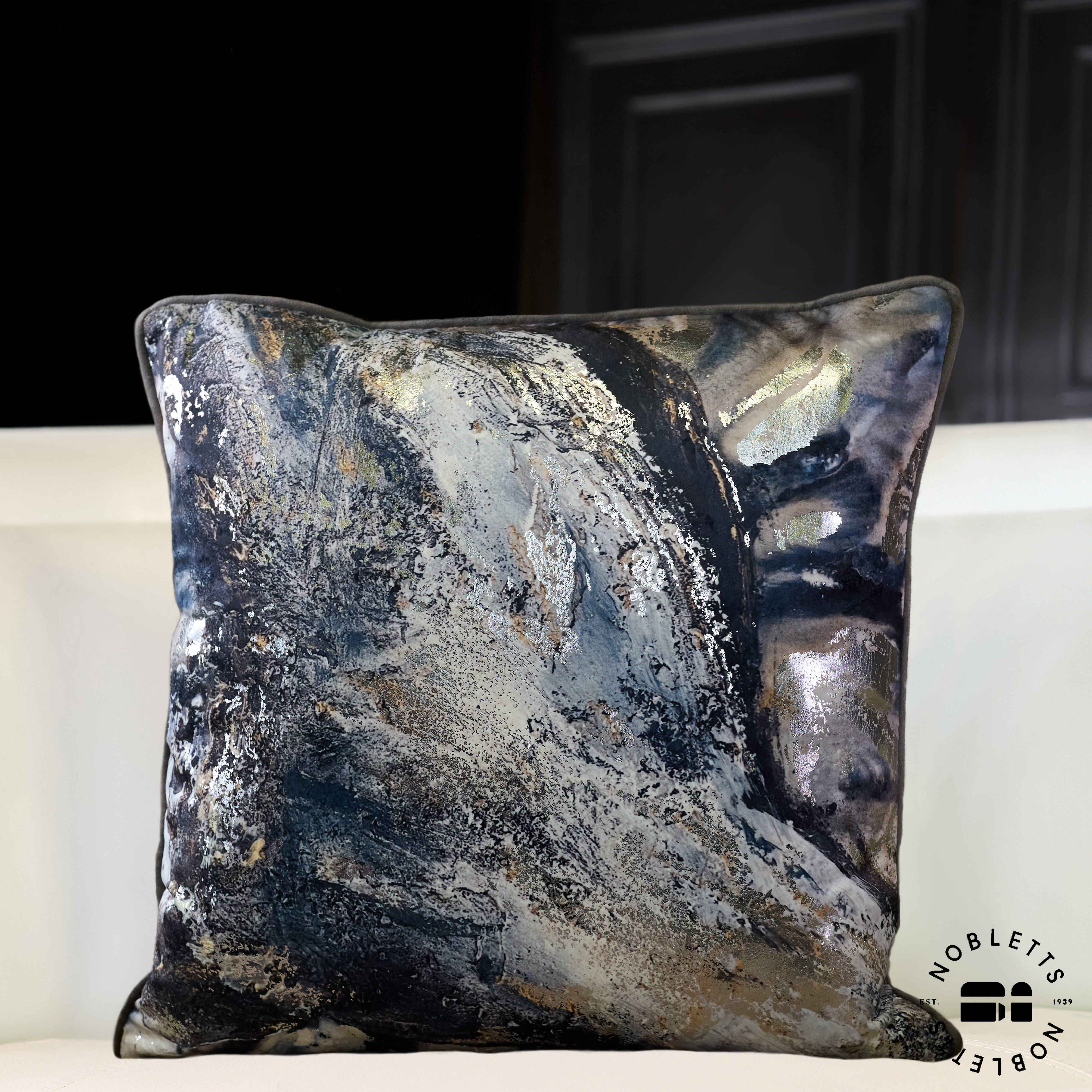 Storm Blue & Grey/Silver Cushion