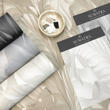 Sumatra Leaf Cream Wallpaper