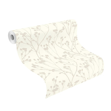 Sofia Metallic Meadow White Wallpaper | Floral Wallpaper | 639767