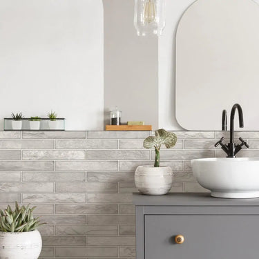 Talara Stone Tile Dove Wallpaper