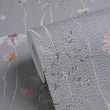 The Trend Spectrum - Flower Meadow Blue-Grey Wallpaper