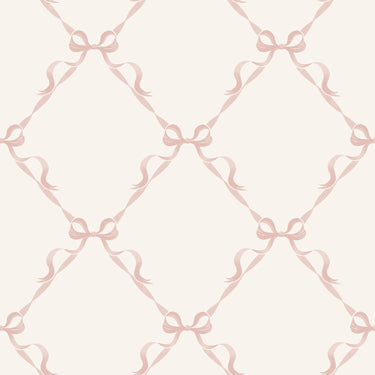 Tied With A Bow Cream/Pink Wallpaper