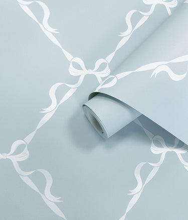 Tied With A Bow Sky Blue Wallpaper