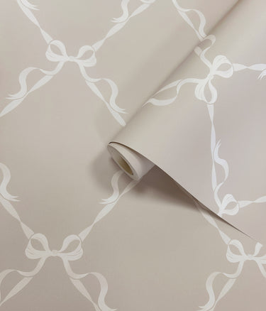 Tied With A Bow Warm Grey Wallpaper