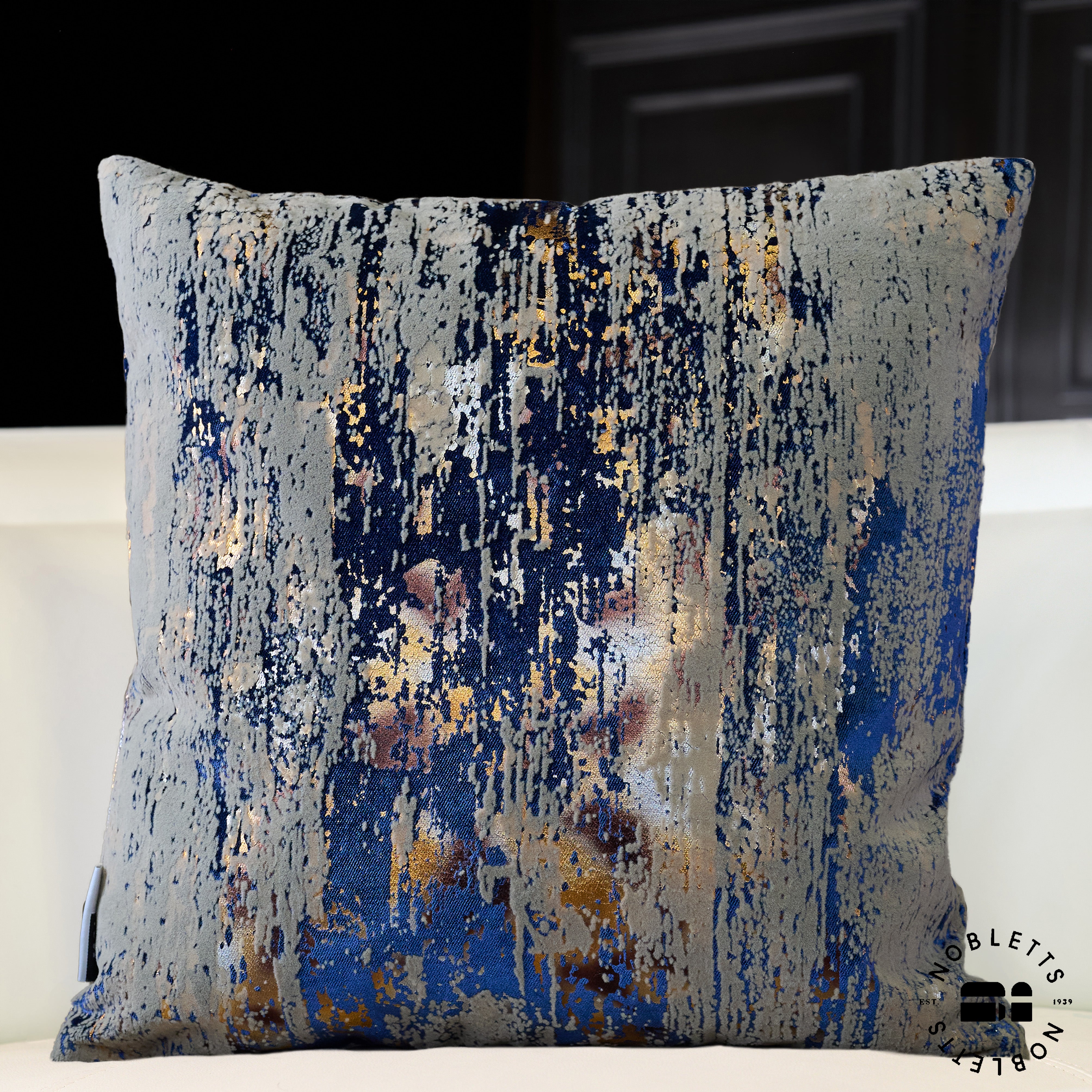 Torcello Navy Cushion | Feather Filled Luxury Cushion | Nobletts