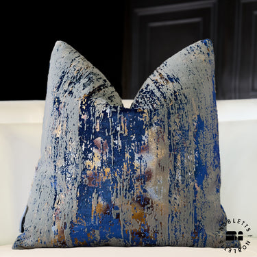 Torcello Navy Cushion | Feather Filled Luxury Cushion | Nobletts