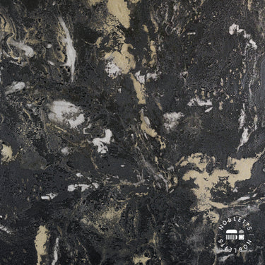 Vasari - Sienna Marble Black/Gold Wallpaper | 534481