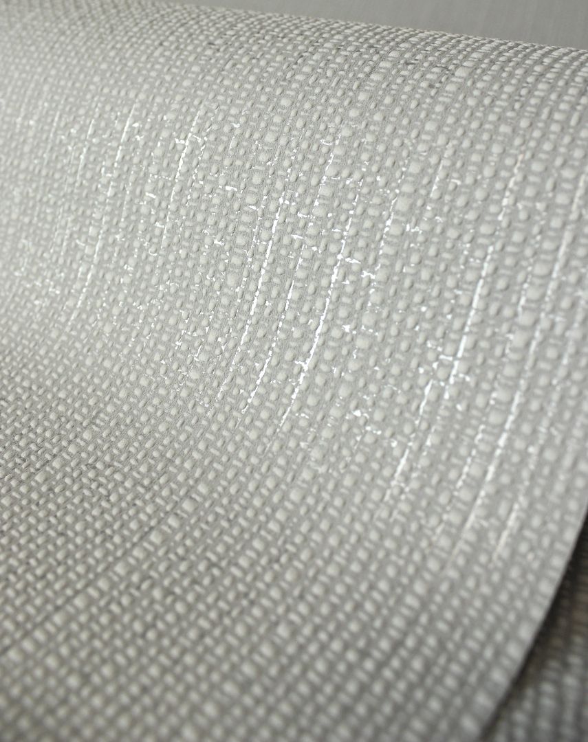 Wisteria Plain Grey Wallpaper in Room Setting