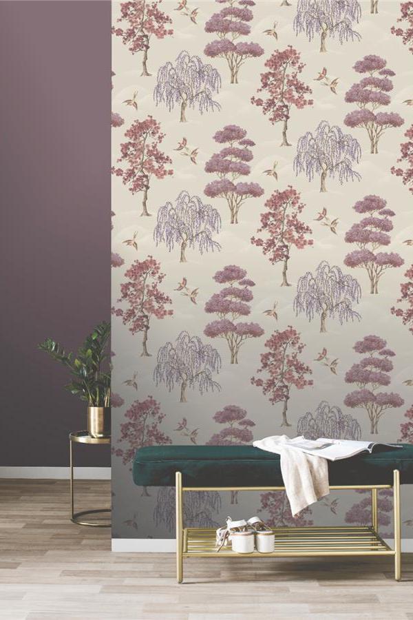 Woodland Willow Heather Wallpaper Room View